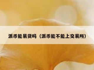 派币能易货吗（派币能不能上交易所）