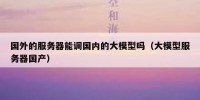 国外的服务器能调国内的大模型吗（大模型服务器国产）