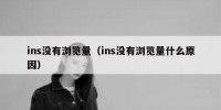 ins没有浏览量（ins没有浏览量什么原因）