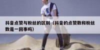 抖音点赞与粉丝的区别（抖音的点赞数和粉丝数是一回事吗）