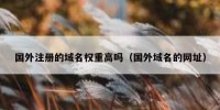 国外注册的域名权重高吗（国外域名的网址）