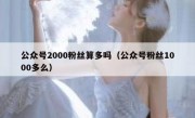 公众号2000粉丝算多吗（公众号粉丝1000多么）