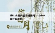 tiktok真的容易赚钱吗（tiktok靠什么盈利）