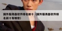 国外服务器软件排名前十（国外服务器软件排名前十有哪些）