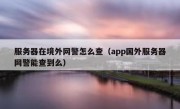 服务器在境外网警怎么查（app国外服务器网警能查到么）