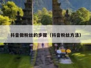 抖音做粉丝的步骤（抖音粉丝方法）
