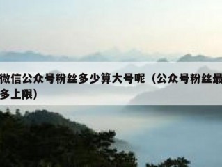 微信公众号粉丝多少算大号呢（公众号粉丝最多上限）