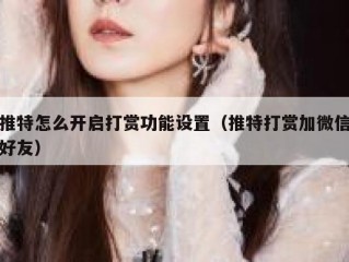 推特怎么开启打赏功能设置（推特打赏加微信好友）