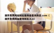 国外免费网站域名服务器查询商店.com（国外免费网站查询域名入口）