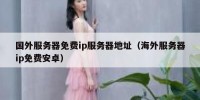 国外服务器免费ip服务器地址（海外服务器ip免费安卓）