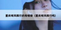重庆明天限行的有哪些（重庆明天限行吗）
