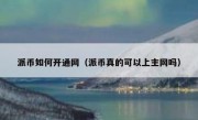 派币如何开通网（派币真的可以上主网吗）