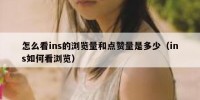 怎么看ins的浏览量和点赞量是多少（ins如何看浏览）
