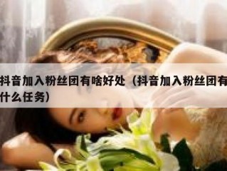 抖音加入粉丝团有啥好处（抖音加入粉丝团有什么任务）