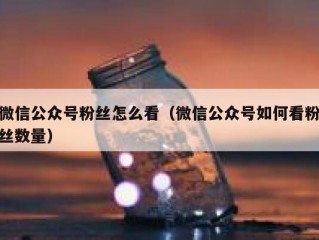 微信公众号粉丝怎么看（微信公众号如何看粉丝数量）