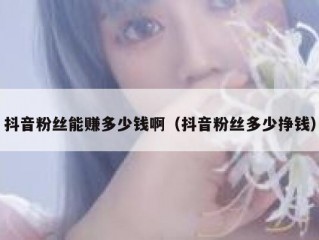 抖音粉丝能赚多少钱啊（抖音粉丝多少挣钱）