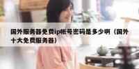 国外服务器免费ip帐号密码是多少啊（国外十大免费服务器）