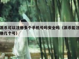 派币可以注册多个手机号吗安全吗（派币能注册几个号）
