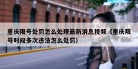 重庆限号处罚怎么处理最新消息视频（重庆限号时段多次违法怎么处罚）