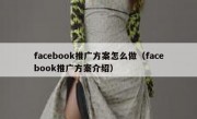 facebook推广方案怎么做（facebook推广方案介绍）