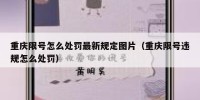 重庆限号怎么处罚最新规定图片（重庆限号违规怎么处罚）