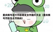 重庆限号出行罚款规定文件图片大全（重庆限号罚款怎么罚款的）