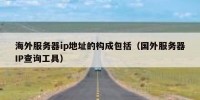 海外服务器ip地址的构成包括（国外服务器IP查询工具）