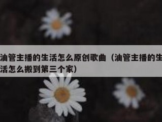 油管主播的生活怎么原创歌曲（油管主播的生活怎么搬到第三个家）
