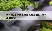 ins评论是什么意思怎么回复他的（ins上的评论）