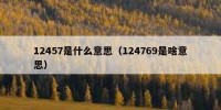 12457是什么意思（124769是啥意思）