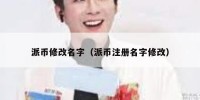 派币修改名字（派币注册名字修改）