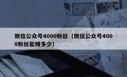 微信公众号4000粉丝（微信公众号4000粉丝能赚多少）