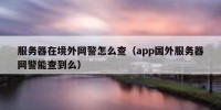 服务器在境外网警怎么查（app国外服务器网警能查到么）