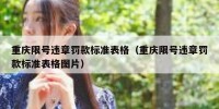 重庆限号违章罚款标准表格（重庆限号违章罚款标准表格图片）