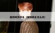 推特网页改名（推特网名怎么改）