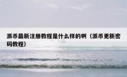 派币最新注册教程是什么样的啊（派币更新密码教程）