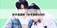 快手涨涨粉（快手涨粉2026）