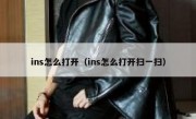ins怎么打开（ins怎么打开扫一扫）
