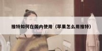 推特如何在国内使用（苹果怎么用推特）