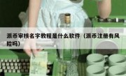 派币审核名字教程是什么软件（派币注册有风险吗）