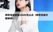 跨境电商被骗16800怎么办（跨境电商诈骗被端）