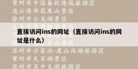 直接访问ins的网址（直接访问ins的网址是什么）