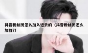 抖音粉丝团怎么加入进去的（抖音粉丝团怎么加群?）