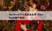 facebook个人信息怎么写（facebook用户信息）