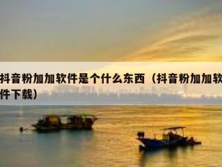 抖音粉加加软件是个什么东西（抖音粉加加软件下载）