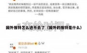 国外推特怎么进不去了（国外的推特是什么）