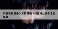 抖音粉丝要多少才能赚钱（抖音粉丝多少才能挣钱）