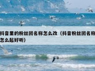 抖音里的粉丝团名称怎么改（抖音粉丝团名称怎么起好听）
