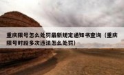 重庆限号怎么处罚最新规定通知书查询（重庆限号时段多次违法怎么处罚）