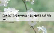 怎么加公众号的人微信（怎么在微信公众号加人）